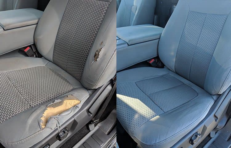Auto seat fabric replacement