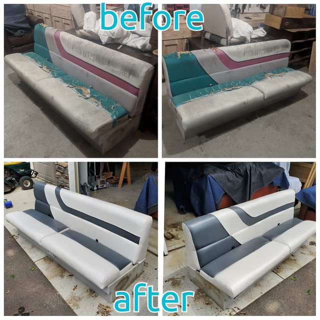 Pontoon boat bench seat upholstery